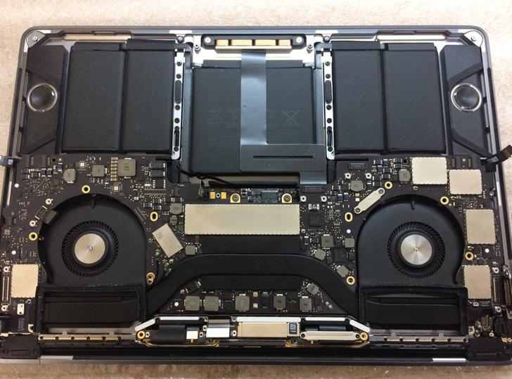 Замена кулеров (вентилятора) MacBook Pro A1707